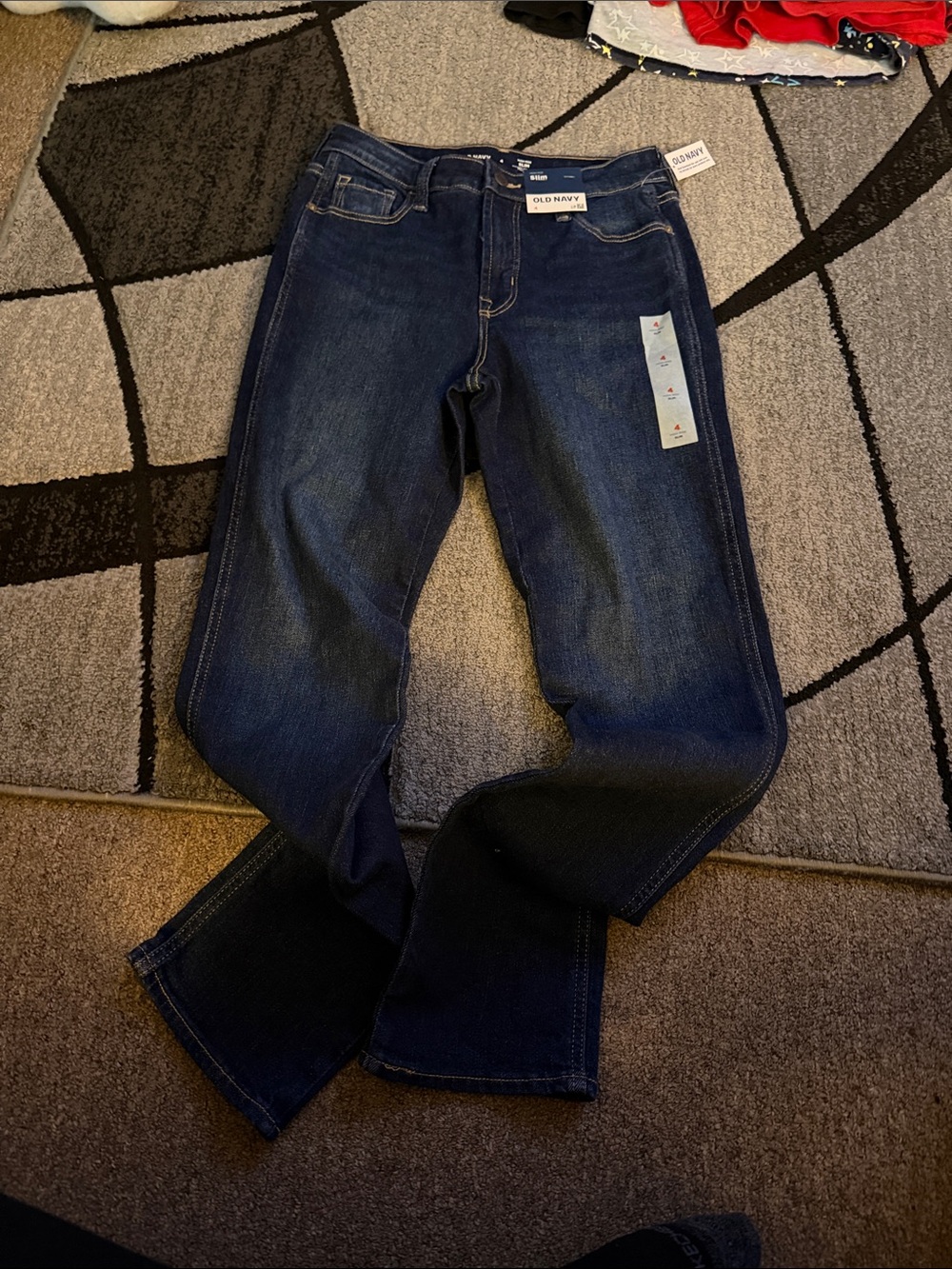 Old Navy Dark Blue Straight-Leg Women's Jeans